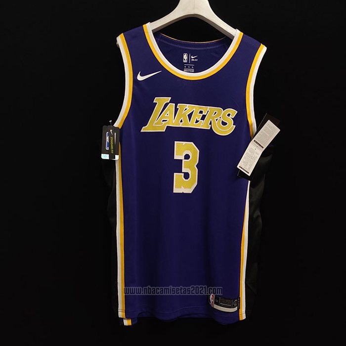 Camiseta Los Angeles Lakers Anthony Davis #3 Statement Autentico Violeta